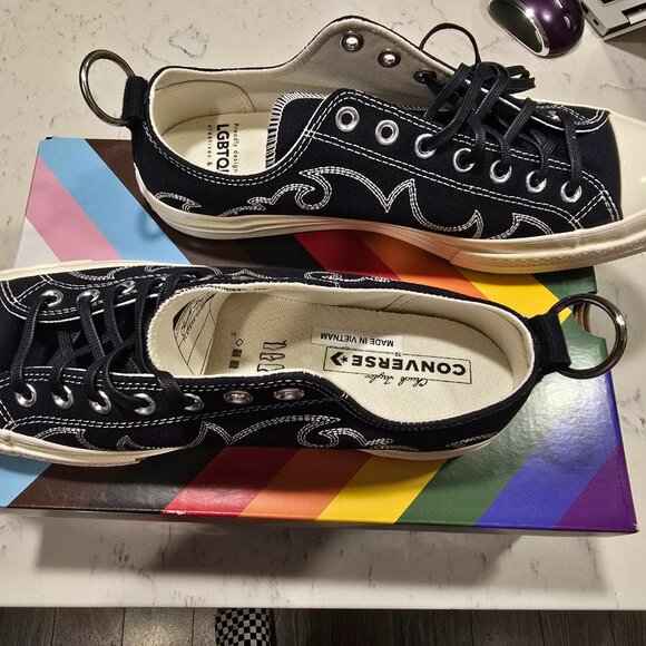 Converse Chuck 70 Low PRIDE 2024 - A10215C - Men's 10 NEW BLACK TRIBAL - Picture 6 of 16